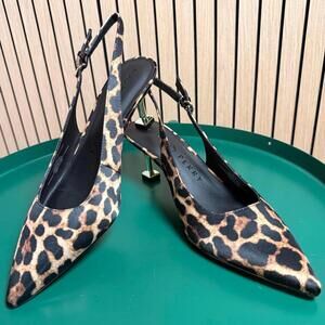 Katy Perry Leopard Print Oceanview Pointed Toe Slingback Pumps (Size 8, NEW)